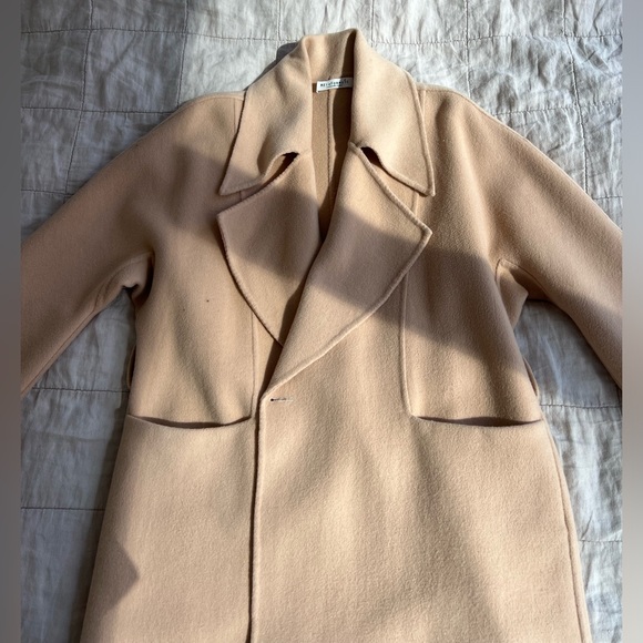 Metaformose Double Faced Wool Cashmere Coat, Beige - Picture 9 of 11